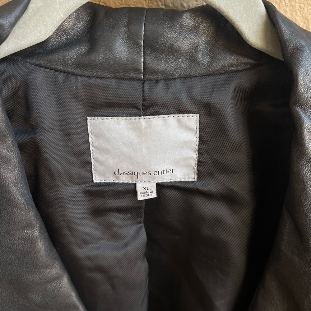 Classiques Entier Genuine Black Leather Jacket Blazer Size XL - Picture 3 of 13